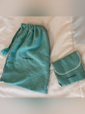 Tiffany & Co. Authentic Felt Like Cloth Drawstring Bag Jewelry 2 Bags